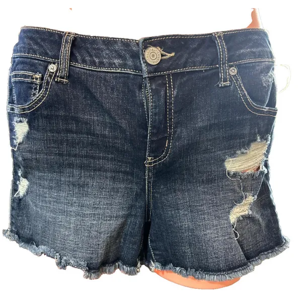 MAURICE'S Distressed Shorts Sz7/8 MidRaw Hem Frayed Thrashed - Image 6