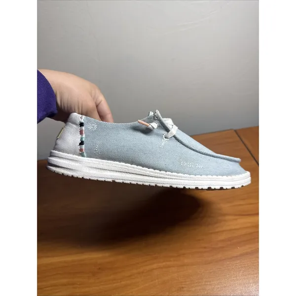 Hey Dude Wendy Boho Light Denim Women's Size US 9 Slip On Loafers - Image 8