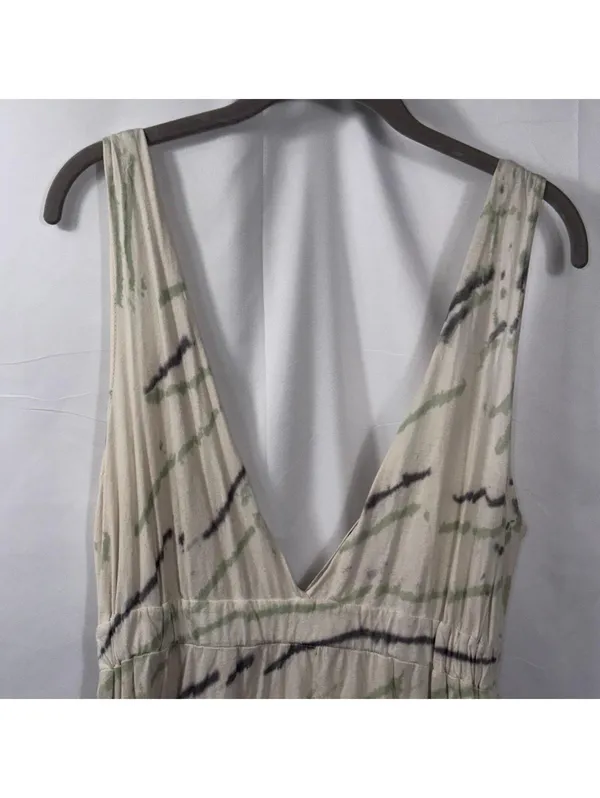 Alternative Apparel Cream Abstract Maxi Dress Size Large - Image 3