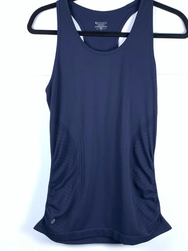 Athleta Womens Tank Top Small Navy Blue Racerback Running Workout Athletic - Image 2