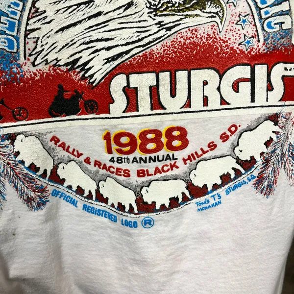 Vintage 1988 Sturgis Bike Rally 48th Annual Ride T-Shirt Medium M Biker 1980s - Image 2