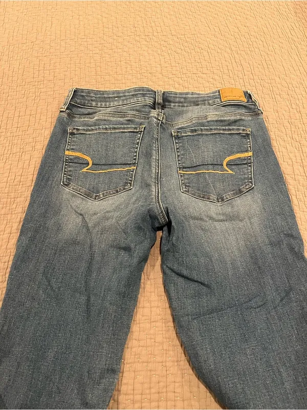 American Eagle Next Level Stretch Skinny Jeans - Blue Wash - Size 10 Long - Image 3