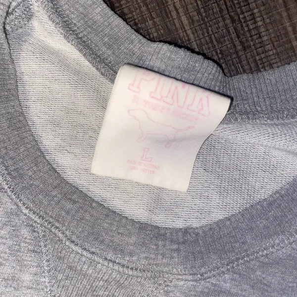 Victoria's Secret PINK Light Gray Sweatshirt - Image 3