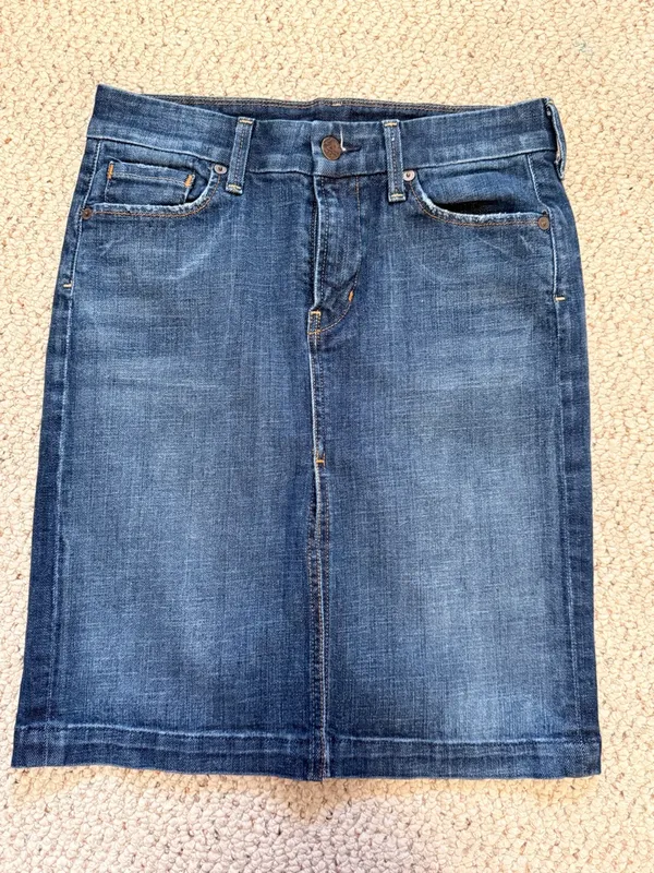 Citizens of Humanity Denim‎ Midi Skirt Size 26 Stretch Made in USA - Image 2