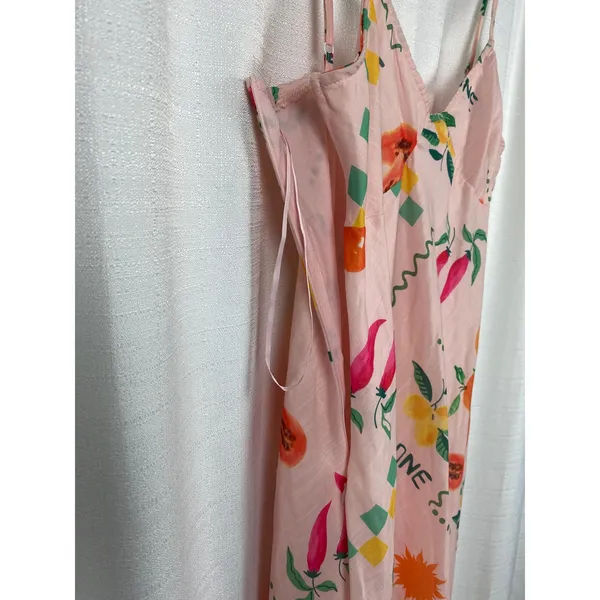 Petal&Pup Pink Fruit Print Frutti Tutti Maxi Slip Dress Sz.XL - Image 10
