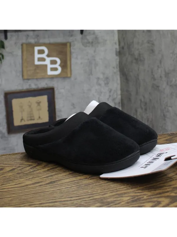 NWT Isotoner Indoor/Outdoor Slip-on Terry Satin Clog Slippers Black XL (9.5-10) - Image 4