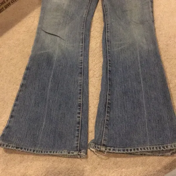 7 For All Mankind Flare Worn Wash Jeans - Image 6