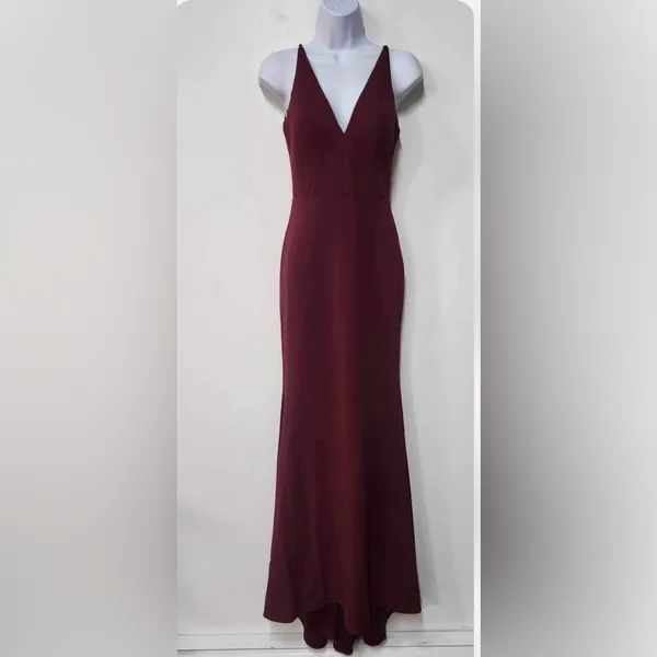 Bhldn Jones V-Neck Crepe Dress Size 0. B18 - Image 3