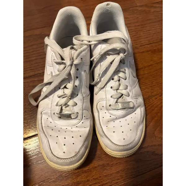 Nike Air Force 1‎ Low White White Leather Sneakers 315115-112 Mens 8 Womens 9.5 - Image 2