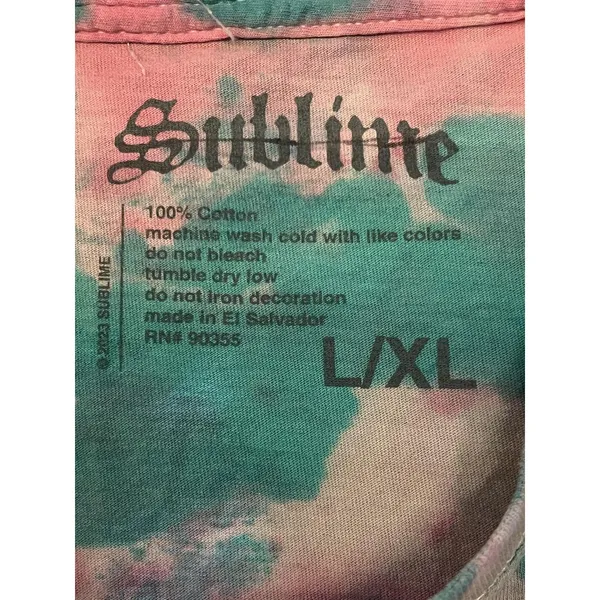 Sublime Shirt Womens L/XL Multicolor Tie Dye Fringe Cropped Band Tee Top - Image 7