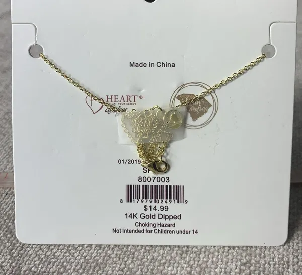 Salt and Pepper 14K Gold Dipped Leopard Print Necklace - Image 3