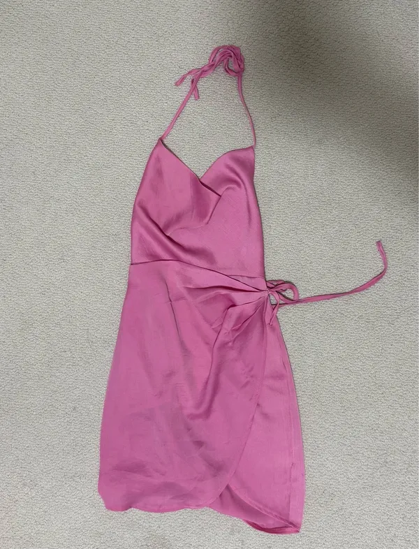 Princess Polly pink backless dress cowl neck - Image 3
