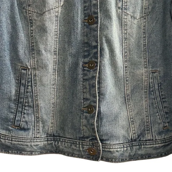 Style & Co Women's Sherpa Lined Collar Denim Jacket Blue Size L Casual‎ - Image 11