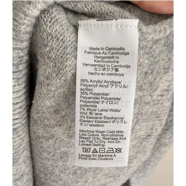 J.Crew Women's Extra-Soft Heather Gray Collared V-Neck Polo Sweater Sz S NWOT - Image 7