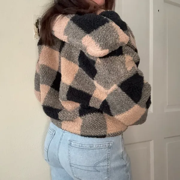 Shein Plaid Sherpa Jacket - Image 3