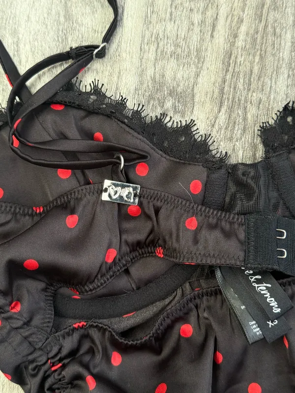 for love & lemons red and black polka dot corset - Image 6