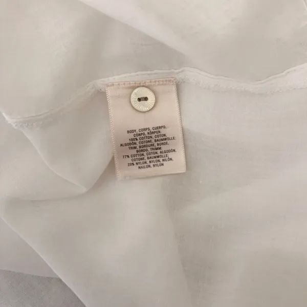 Anthropologie HOLDING HORSES White Lace Sleeve Buttondown‎ Shirt Top Lacey Small - Image 11