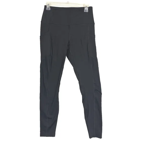 Gymshark Energy+ Seamless Leggings Womens M Black Eyelet High Waist Cropped Gym‎ - Image 3