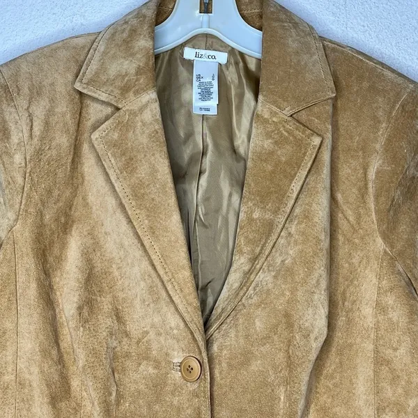 Liz & Co.‎ Suede Blazer Tan Size L - Image 2