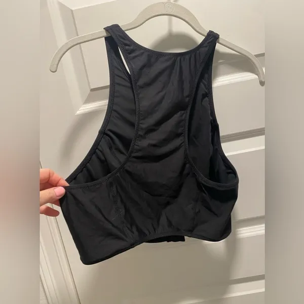New Black J Crew Swim Top Bikini Zippered - Image 2