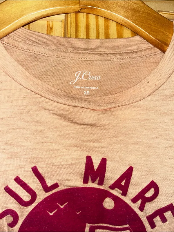 J. Crew Crewneck Tee with Maroon Beach Graphic - Image 3
