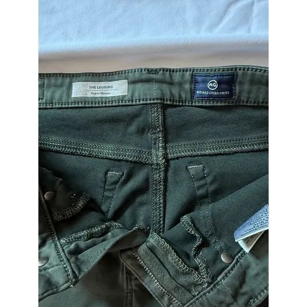 AG Adriano Goldschmied The Legging Super Skinny Pants Olive‎ Green Womens 26R - Image 5