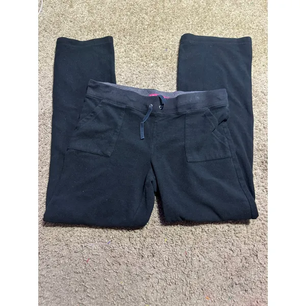 SO Black‎ Fleece Pajama Pants Womens Large Drawstring Straight Leg Sleepwear - Image 2