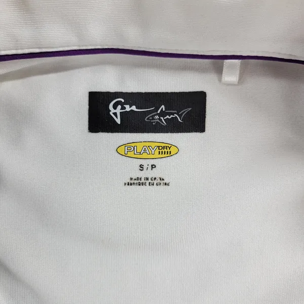 Greg Norman Womens Athletic‎ Tank Top S Purple White Stripes Collared Jersey - Image 10