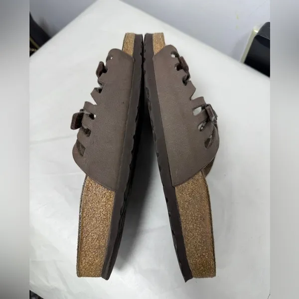 Birkenstock Granada Brown Leather Strappy Sandals Cork Footbed Sandals SZ 8 - Image 7