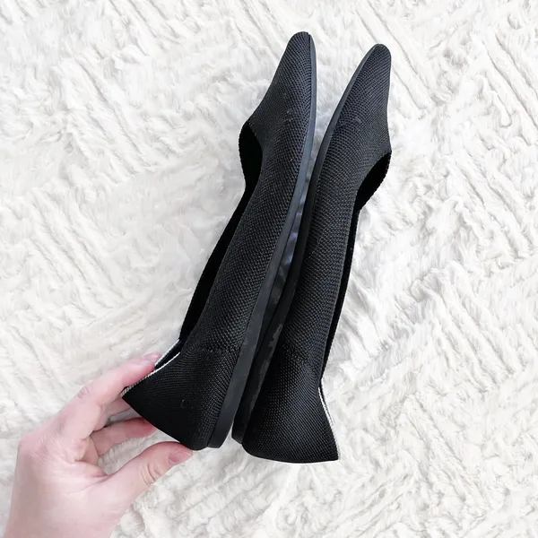 Rothy’s The Point Black Knit Flats Sustainable Washable - Image 5
