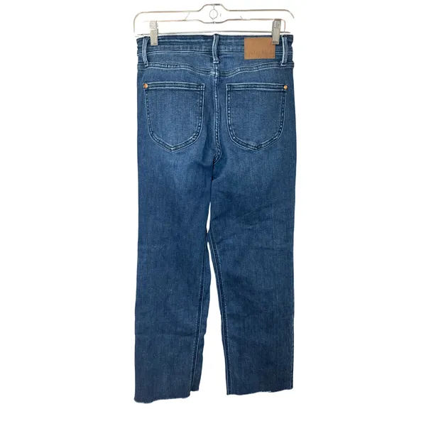Judy Blue Double the Fun Straight‎ Leg Jeans Raw Hem Sz 3/26 Dark Wash JB82464MD - Image 4