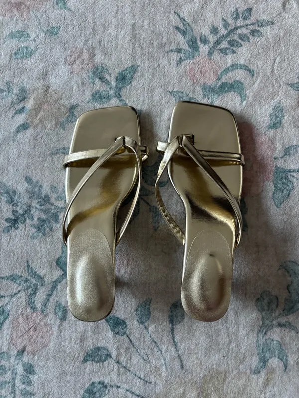 Zara gold kitten heels - Image 2