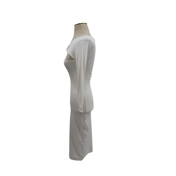 SER.O.YA Irene Twist Cutout Midi Dress White Long Sleeve Bodycon Size XS‎ - Image 8