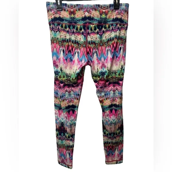 90 Degree Multicolored Athletic Full Length Leggings Pink Size L - Image 3