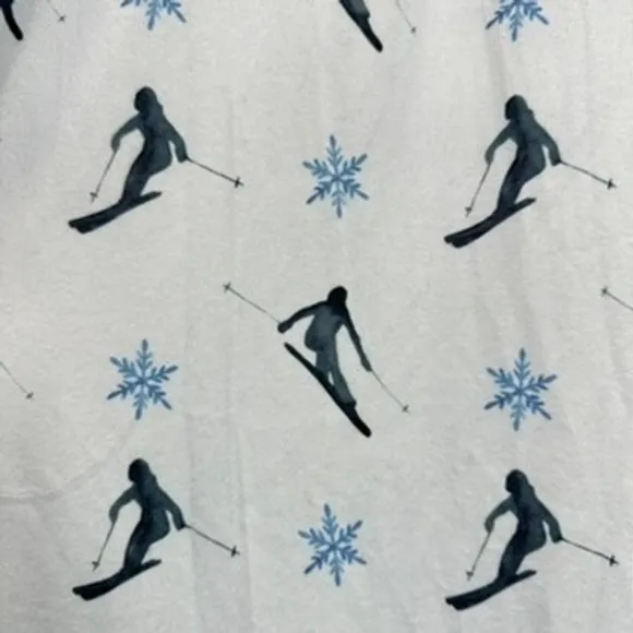 PJ Salvage Women's M‎ Lounge Pajama Pants Blue Skiing Snowflake Sleepwear - Image 7