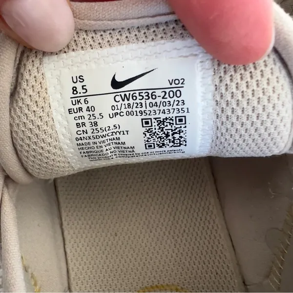 Nike Womens Court Vision Alta TXT Low Top Sneakers in Cream / Tan - Image 9