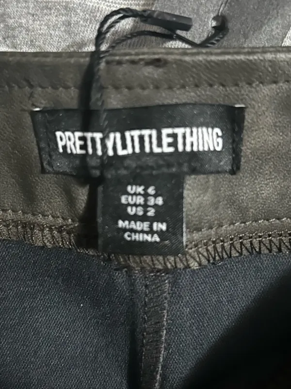 PrettyLittleThing Black Faux Suede Lace-Up Belted Bike Shorts - Image 3