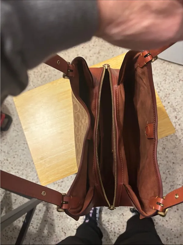 COACH Lori Shoulder Bag Tan Rust Signature Canvas Shoulder Bag C4825 - Image 9