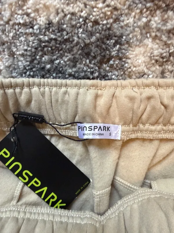 Beige Women's Drawstring Jogger Pants Tan - Image 3