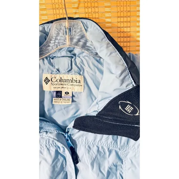 Columbia Sportwear Company water resistant rain light blue hooded Jacket coat - Image 5