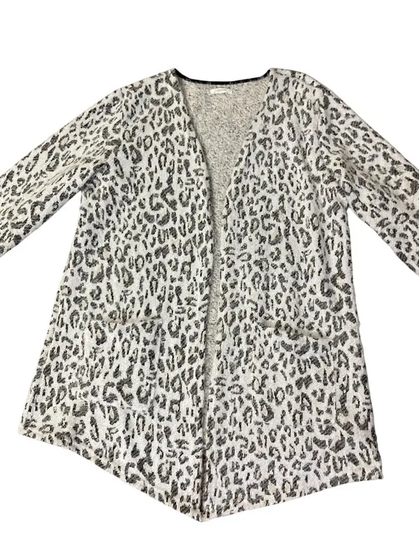 Maurices Womens XXL Fuzzy Open Front Cardigan Leopard Print Cozy Pockets Used - Image 10