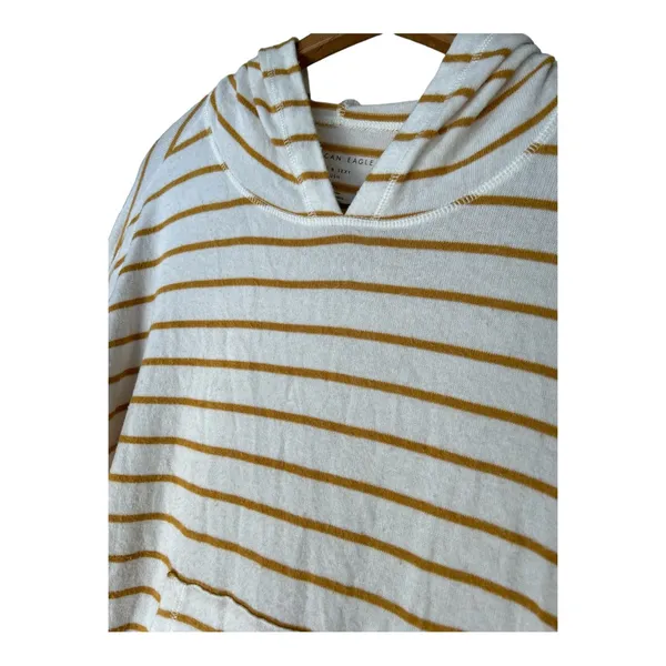 American Eagle Yellow White Striped Soft 6‎ for $36 Sexy Plush Hoodie Top - Image 7