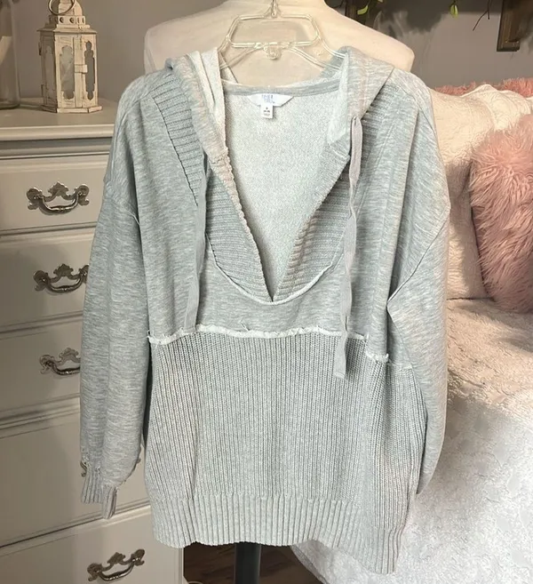 Oversized Comfy Hooded Sweatshirt Sweater Grsy - Image 10