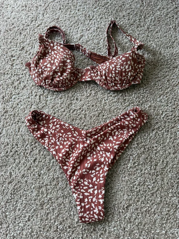 Roxy Rustic Brown Spotted Bikini Set - Image 3