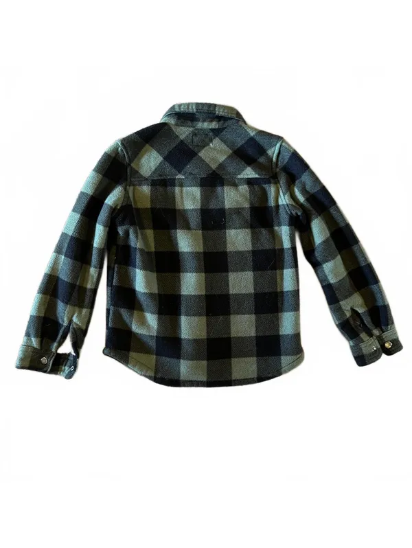 Weatherproof Vintage Green and Black Plaid Button-Up Shirt Jacket, Size S (7/8) - Image 4