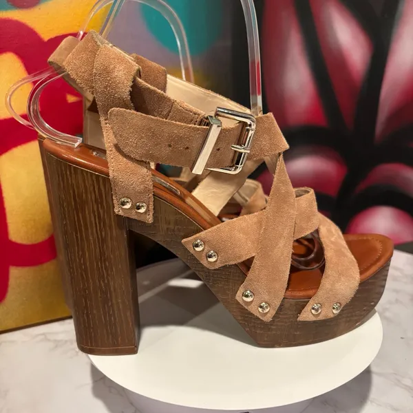 INC International Concepts Camira Suede Studded Platform Block Heel Sandals - Image 8