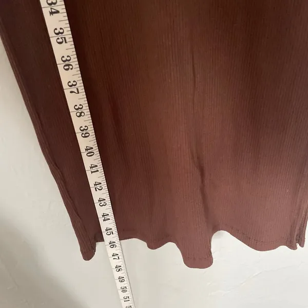 Cotton On Chocolate Brown T shirt Ribbed Maxi Dress Minimalist Basic Casual sz M - Image 5