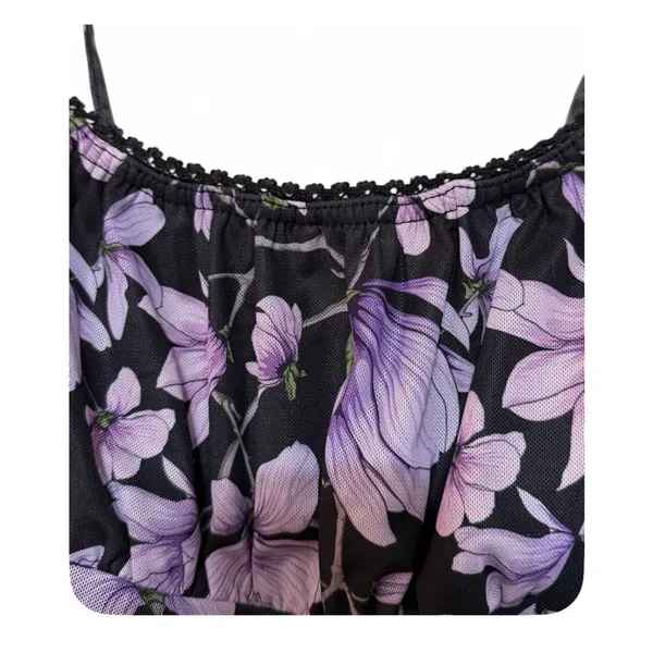 Princess Polly Women’s Black & Purple Floral Print Sleeveless Midi Dress Size 4 - Image 10