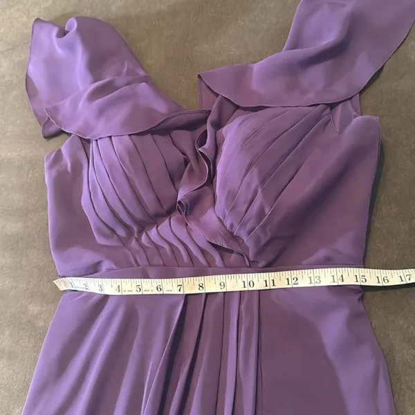 Women’s Purple Flutter Sleeve Full Length Bridesmaid Dress Corset Back Size 10 - Image 9