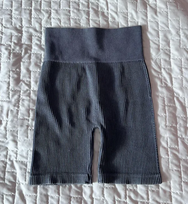 Aura Blue Ribbed Seamless Biker Shorts Size XXS/S - Image 2